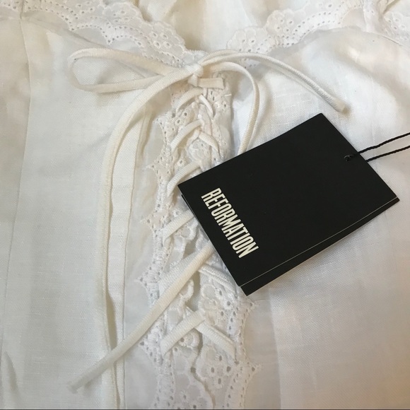 Nwt reformation rose jumpsuit white size 4 XS - Picture 6 of 7